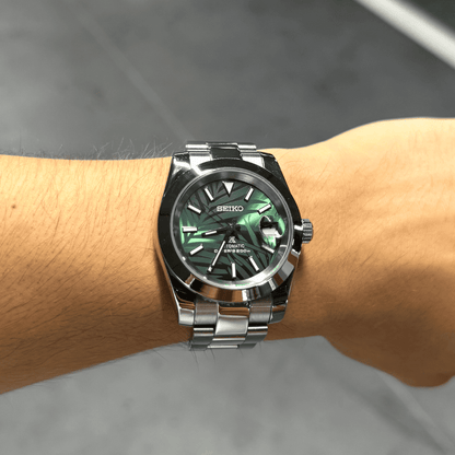 Seiko Datejust Palm Leaf Smooth Mod - Green