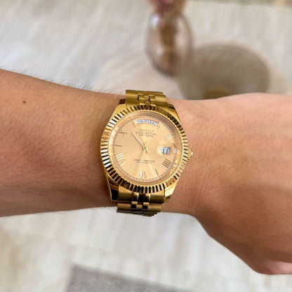 Seiko Day-Date Mod - Gold Roman
