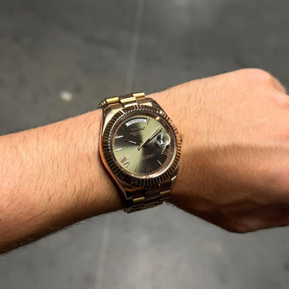 Seiko Day-Date Rose Gold Mod - Olive