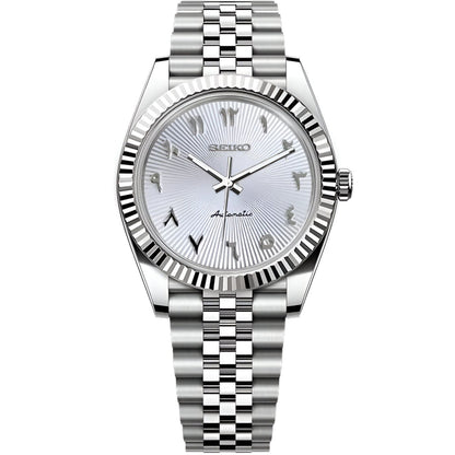 Seiko Datejust Textured Arabic Mod - White
