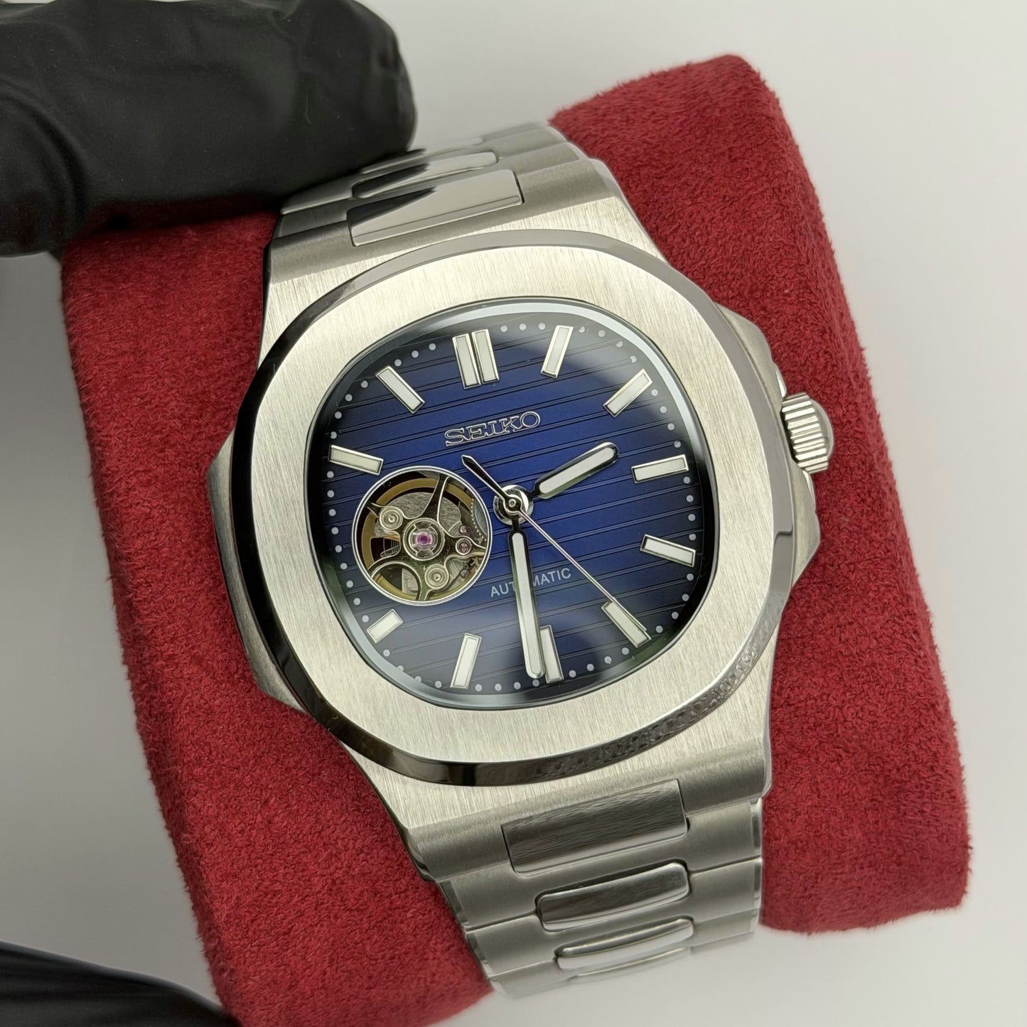 Seiko Nautilus Mod - Navy Blue Open Heart