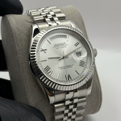 Seiko Day-Date Mod - White Roman