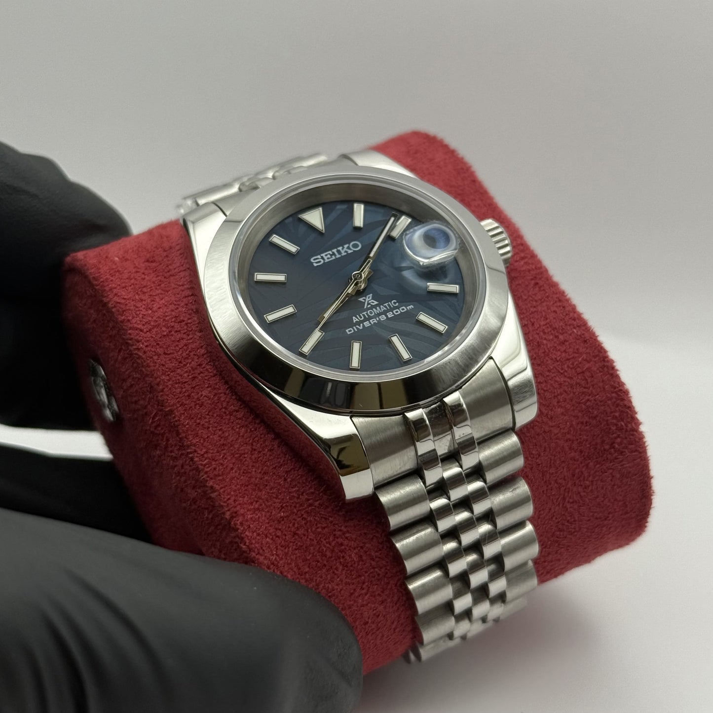 Seiko Datejust Palm Leaf Smooth Mod - Blue
