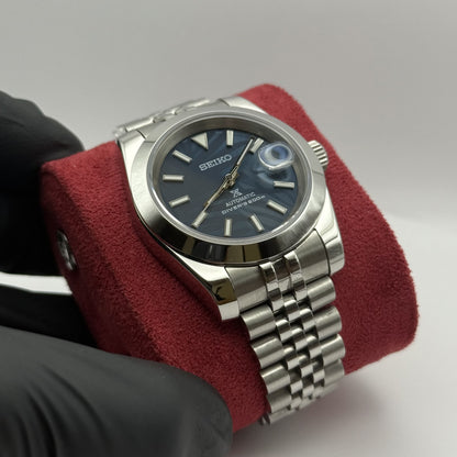 Seiko Datejust Palm Leaf Smooth Mod - Blue