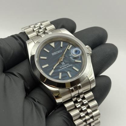 Seiko Datejust Palm Leaf Smooth Mod - Blue