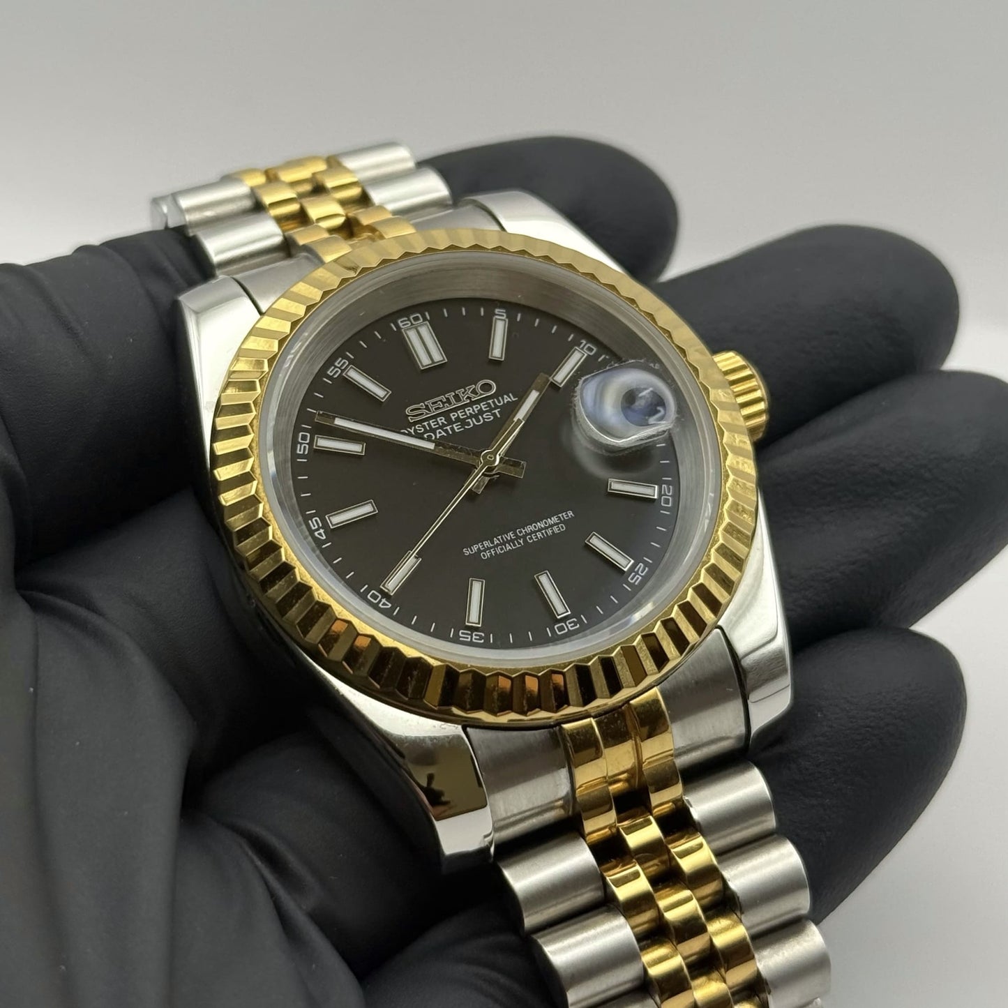 Seiko Datejust Two-Tone Mod - Black