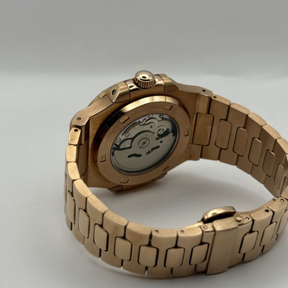 Seiko Nautilus Rose Gold Open Heart Mod - Chocolate