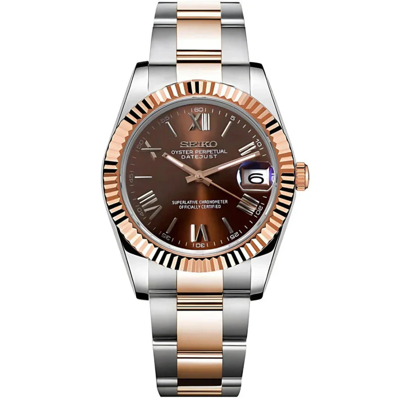 Seiko Datejust Roman Two-Tone Mod - Chocolate
