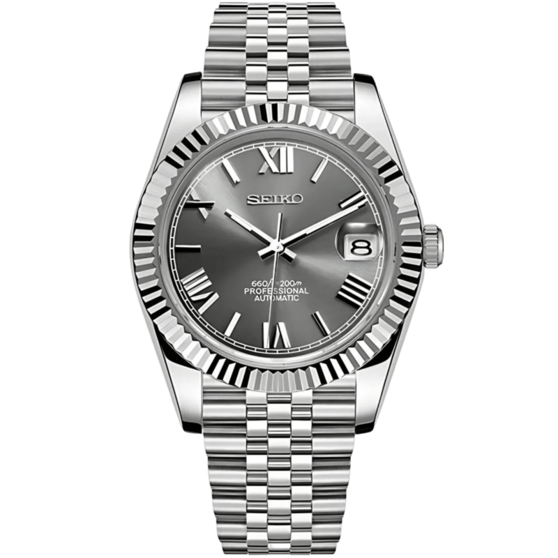 Seiko Datejust Roman Mod - Grey - Tempus Mods