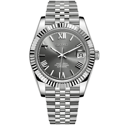 Seiko Datejust Roman Mod - Grey - Tempus Mods