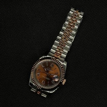 Seiko Datejust Roman Two - Tone Mod - Chocolate - Tempus Mods